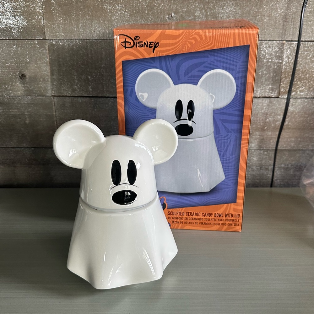 👻 Disney Mickey Mouse Ceramic Ghost Cookie Jar 👻